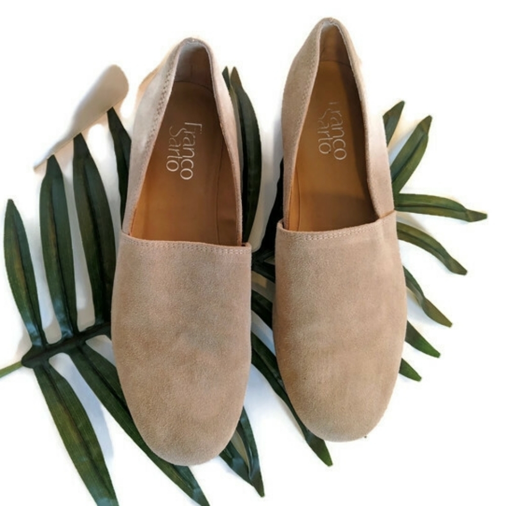 Franco Sarto Glow Tan Suede Flat Loafer Size 7